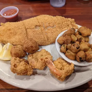 Catfish, shrimp and fried okra!