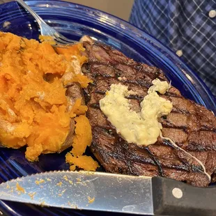 Sal's Rib Eye and sweet potato