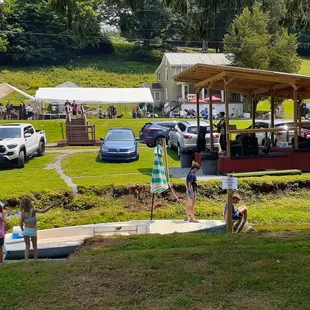 a group of people at a picnic