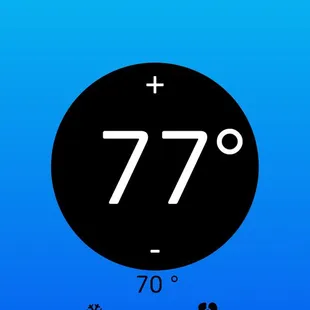 Nice to see instantly if on heat or cool based on background