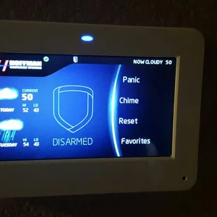 Why grab a device when you can walk by this keypad. Easy on the eyes and clear display.
