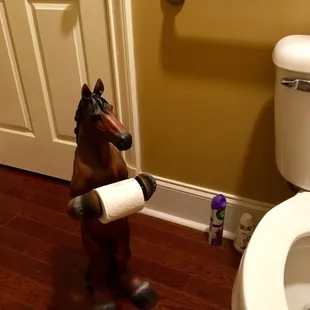 Awwwe! What an adorable little bathroom attendant!