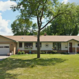 the front of this home