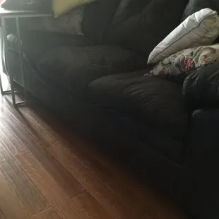 Bent framework, cushions settled