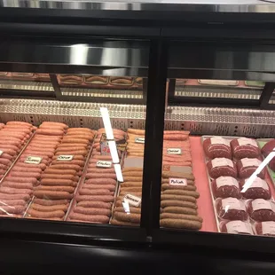 a variety of sausages