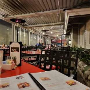 a view of the dining area