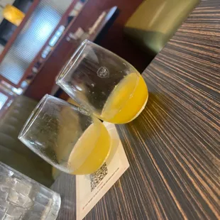 Half way mimosa( pineapple &amp; orange juice )