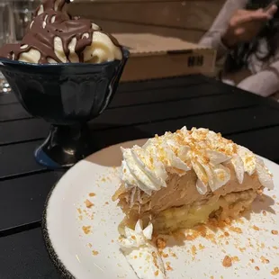 Peanut butter pie and fior di latte vanilla ice cream