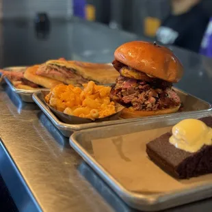 Cuban sandwich, el Tigre and Mac and cheese and ube cornbread