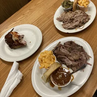 Brisket Plate, Pulled Pork, Bar - B - Q Chicken