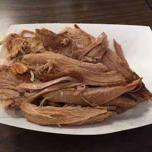 The pork barbecue is offered pulled or chopped.