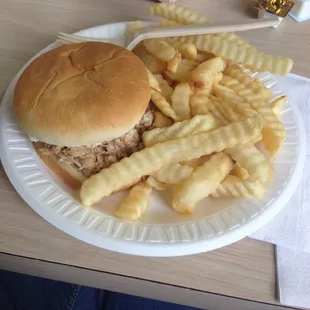 BBQ Combo... Sandwich, fries and a drink. SO DELICIOUS.
