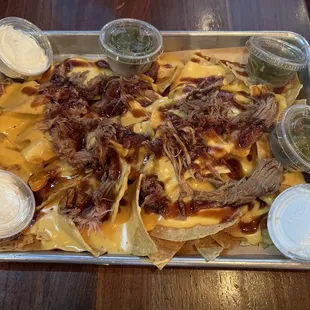 Pulled pork nachos.