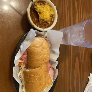 Combo hoagie and chili!