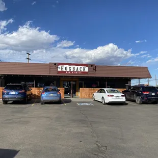 View of the restaurant from the parking lot.