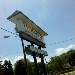 a sign for a restaurant