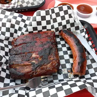 Smoked sausage &amp; ribs