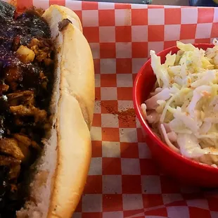 Hawaiian pork sandwich with slaw
