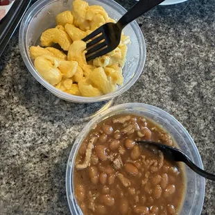 Mac &amp; cheese and baked beans
