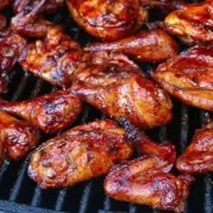a close up of a bbq grill