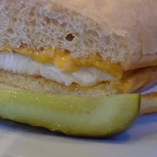 Walleye hoagie, close-up.