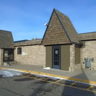 Outside of the building, view looking northeast.