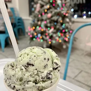 a cup of ice cream
