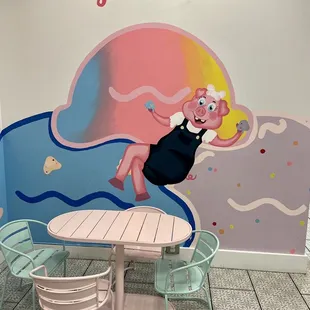 a table and chairs