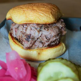 A Pulled Pork Sandwich.