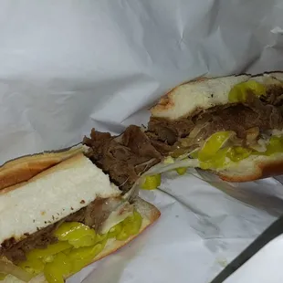 the inside of a sandwich