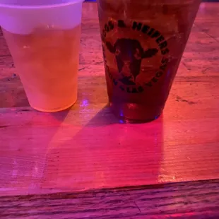 two glasses of beer