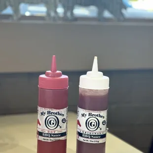 Our famous mild and hot BBQ sauce!