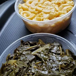 The greens and mac n cheese were on point