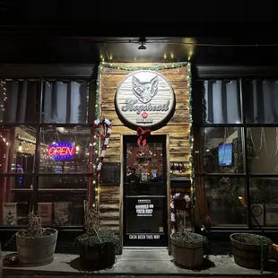 the front of the building