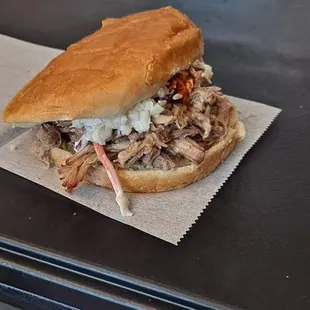 a pulled pork sandwich