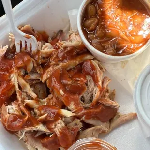 a tray of food