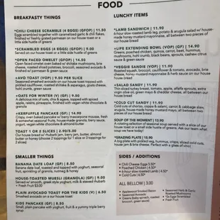 Food Menu - December 2024