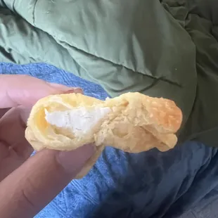 Crab puffs with no crab, only cream cheese