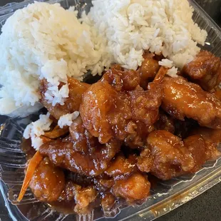 411. Orange Flavored Chicken Lunch Special