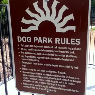 Dog park rules