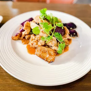 Stir-Fried Eggplant with Vegan Chicken