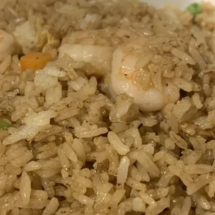 A closeup of the Shrimp Fried Rice.