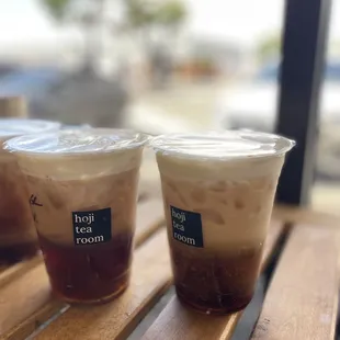 hoji and sea cream with boba