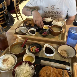 The tonkatsu and the premium pork katsu