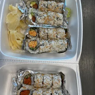 Philadelphia Roll Spicy Crab Roll Spicy Tuna Roll