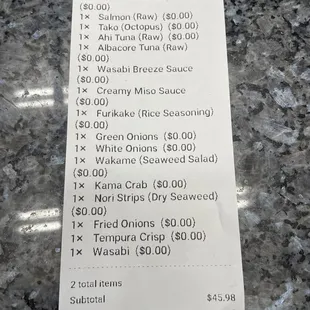 $50 for two half boxes of Large Poke Box. $22.99 per order plus tax. They made one order and shared it into two orders. What a rip off!