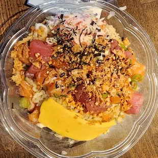 a bowl of food on a table