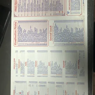 Chinese menu