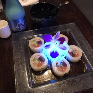a plate of sushi