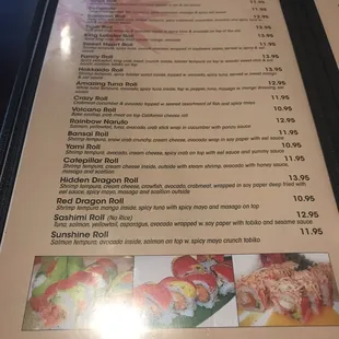 Chef's Special sushi rolls